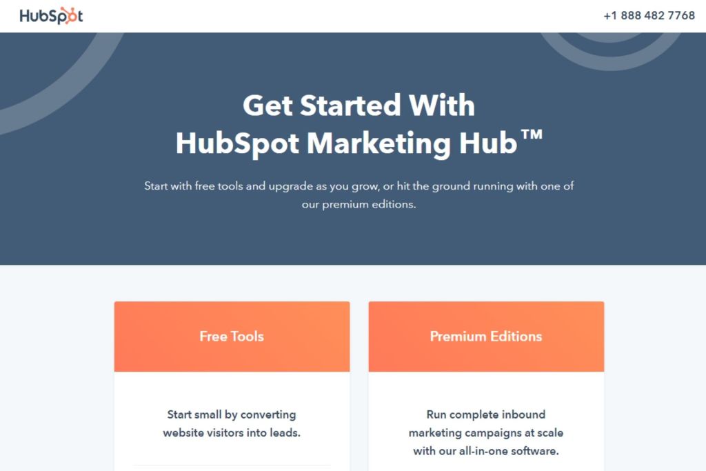 hubspot homepage 