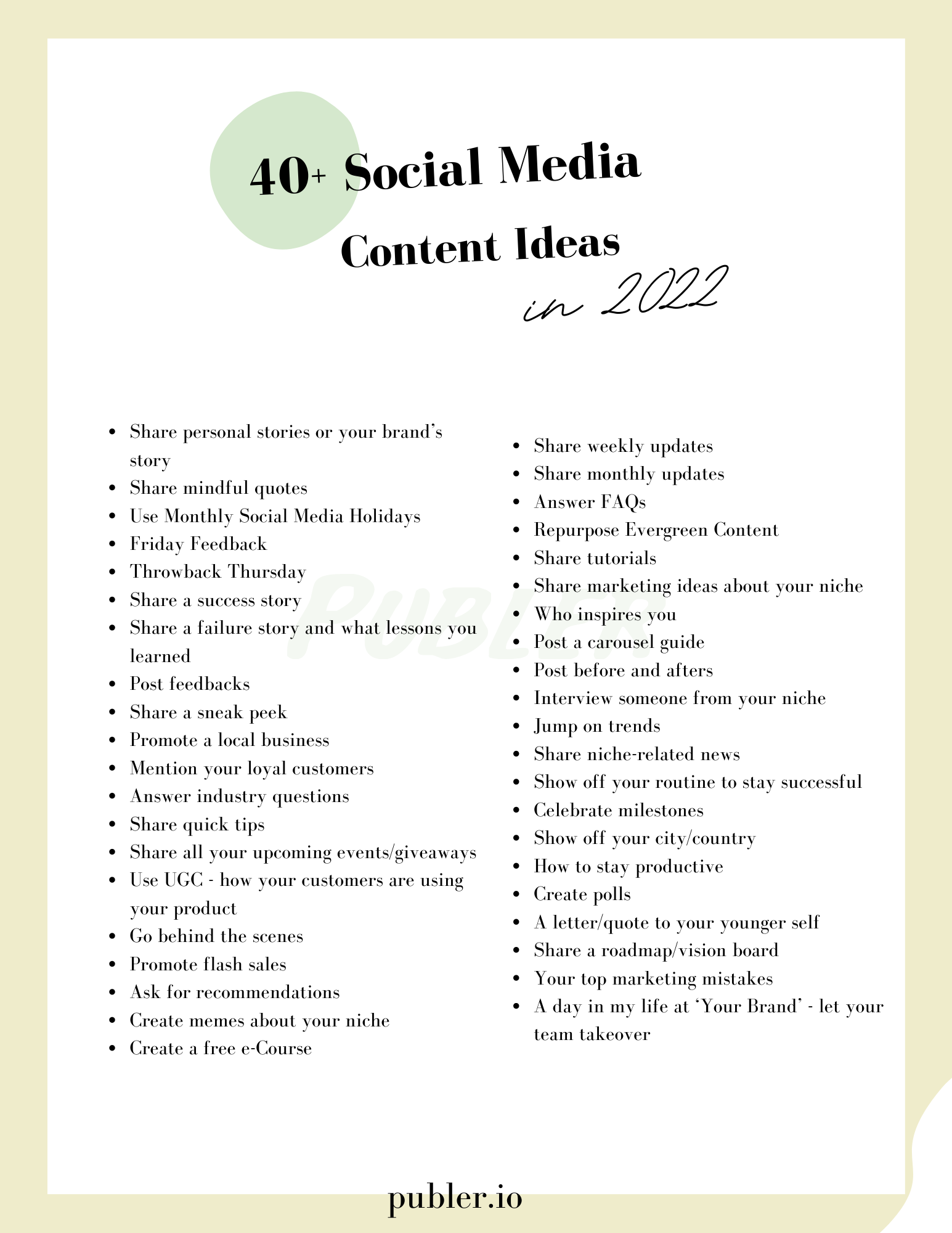 40+ Social Media Content Ideas in 2022 by Publer